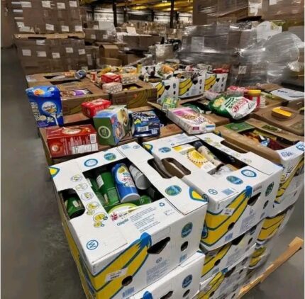 Banana box of food